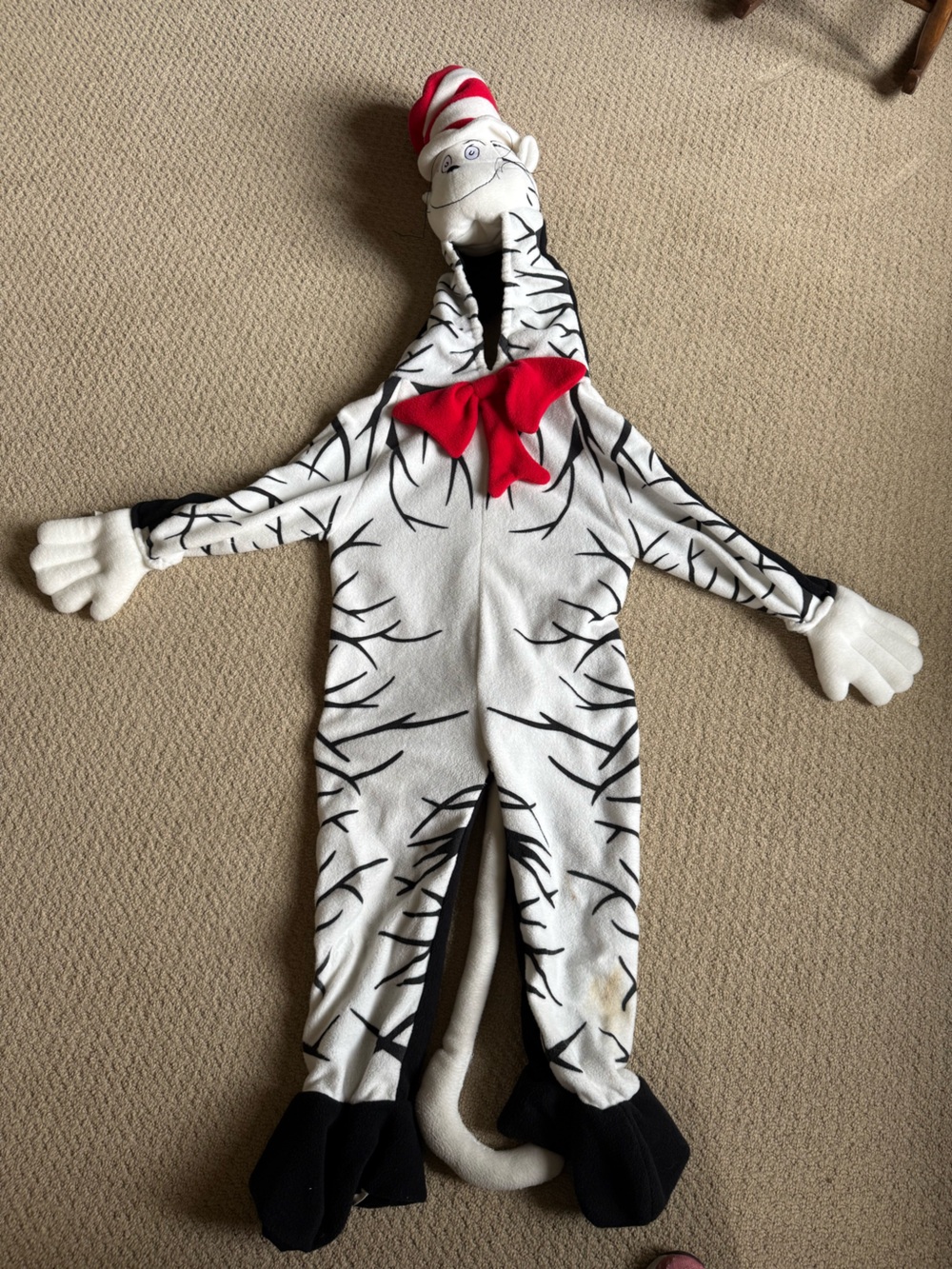 Kids Cat in the Hat One-Piece Halloween costume